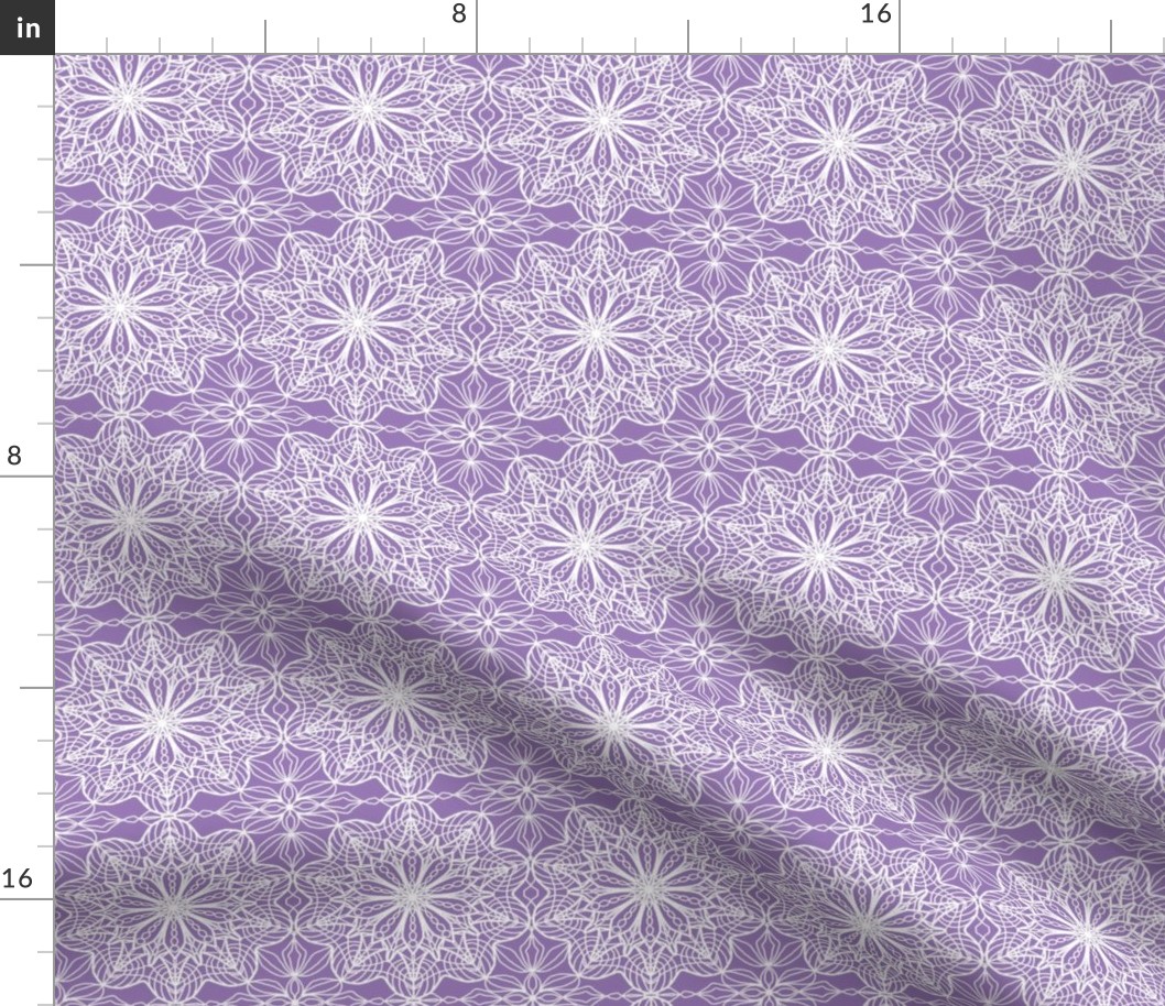 lace illusion white on lilac purple