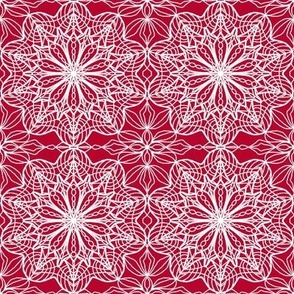 lace illusion white on red