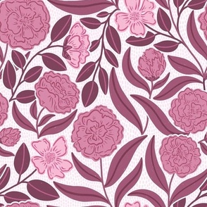 Spring Wildflowers + Vines - Berry Pink