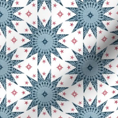 Indigo Chintz Stars