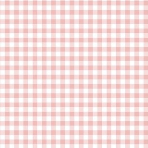 Gingham plaid in  muted pink and white 1/4 inch | small
