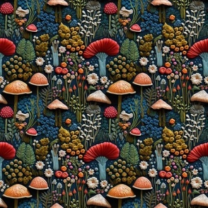 Smaller Mushroom Forest Embroidery Look