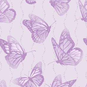 Purple Butterflies with dotted lines
