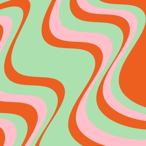 Colorful Retro Swirl Groovy Y2k Pattern