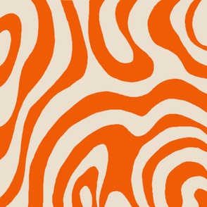 Orange Liquid Swirl Flow Groovy Stripe Y2K Pattern