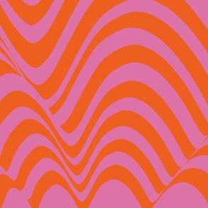 Purple Orange Retro Liquid Groovy Stripe Pattern