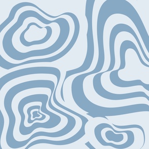 Blue Retro Swirl Groovy Y2K Pattern 