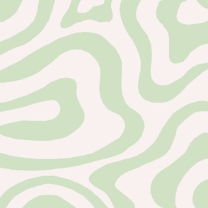 Sage Green Liquid Swirl Groovy Stripe Y2K Pattern