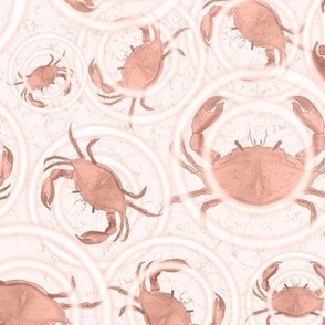 Tossed crabs in vintage pink