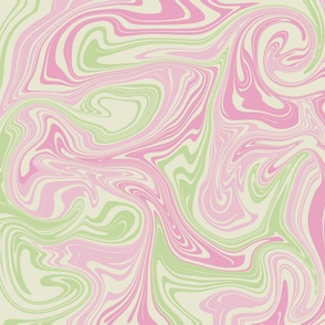 Liquid Swirl Green Pink Pattern