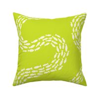 medium // fish swimming in the ocean in chartreuse green