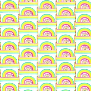 colorful rainbow love greetings _ design 3 half-drop repeat