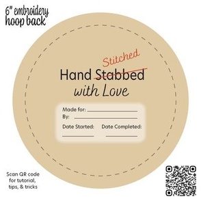 Stabbed With Love Embroidery Hoop Back 6 inch Beige