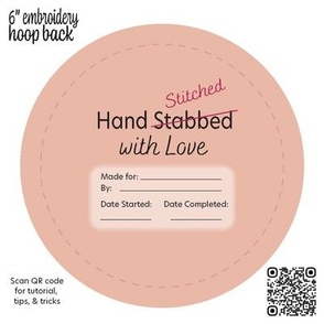 Stabbed With Love Embroidery Hoop Back 6 inch Blush