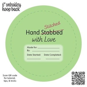 Stabbed With Love Embroidery Hoop Back 6 inch Green