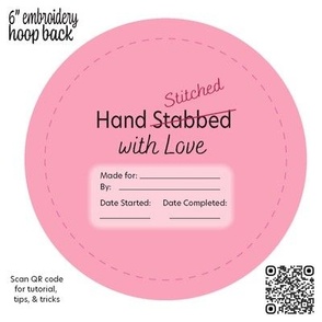 Stabbed With Love Embroidery Hoop Back 6 inch Pink