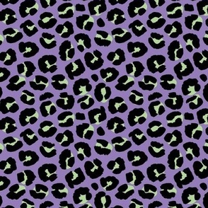 Color Spell - Halloween leopard sports animal print lime green purple