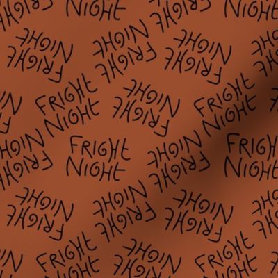 Color Spell - Halloween Fright Night text design spooky typography on rust burnt orange
