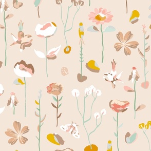 Wildflower Garden Pastels and Neutrals