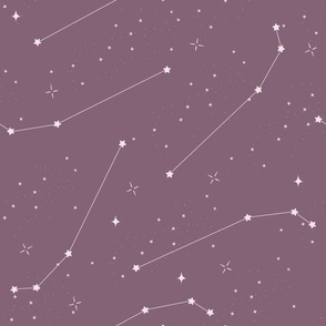 aries, zodiac, astrology, witchcraft, constellation, the ram, mauve background (large)