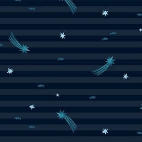 star & fish (navy blue)