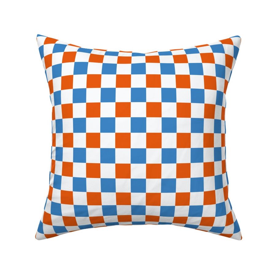 Blue and orange_1 inch gingham