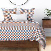 Blue and orange_1 inch gingham