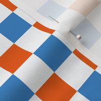 Blue and orange_1 inch gingham