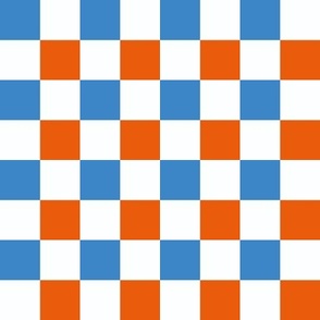 Blue and orange_1 inch gingham