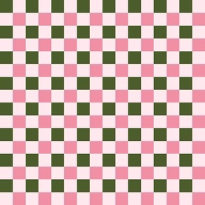 Khaki and pink_0.5 inch gingham