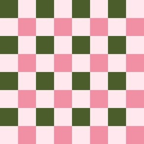 Khaki and pink_1 inch gingham