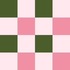 Khaki and pink_2 inch gingham