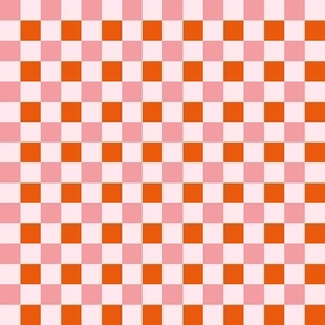 Pink and orange_0.5 inch gingham