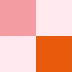 Pink and orange_4 inch gingham