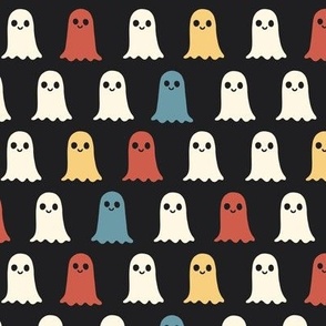 simple funny ghosts retro halloween small scale WB24