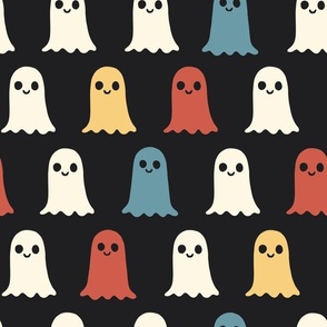 simple funny ghosts retro halloween medium scale WB24