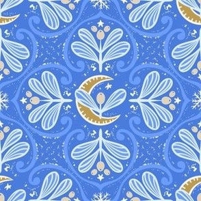 [L] Enchanted Forest Frolic Frosty Christmas - Royal Blue #P240335