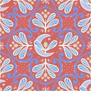 [L] Enchanted Forest Frolic Frosty Christmas - Red and Blue #P240336