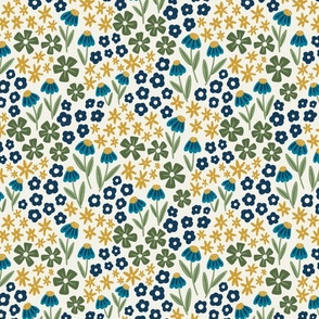 Blue and yellow ditsy floral MEDIUM