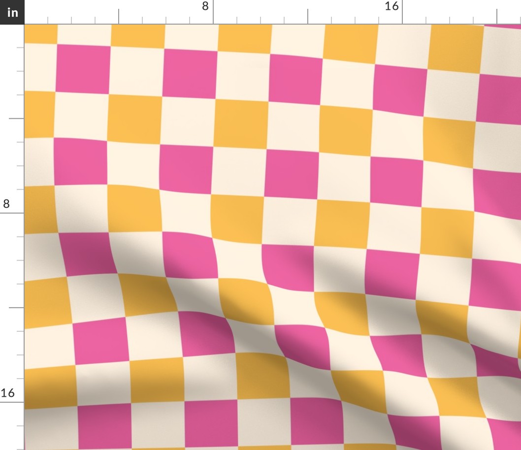 Pink and yellow_2 inch gingham