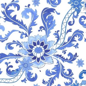 Blue Chinoiserie chic on white