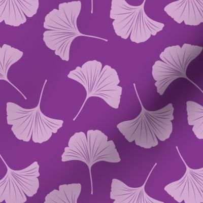 Minimal love ginkgo leaf garden japanese botanical spring leaves soft neutral nursery purple lavender lilac 