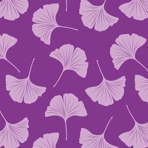 Minimal love ginkgo leaf garden japanese botanical spring leaves soft neutral nursery purple lavender lilac 