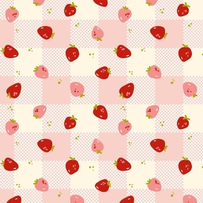 craving strawberries on Pink and  Fresh Buttercream Gingham MEDIUM