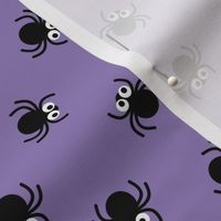 Color Spell - Halloween spiders cutesy kawaii style spider design for kids black on purple
