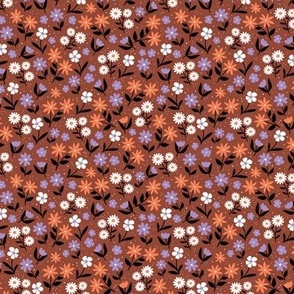 Color Spell - Halloween ditsy blossom pirple orange brown rust