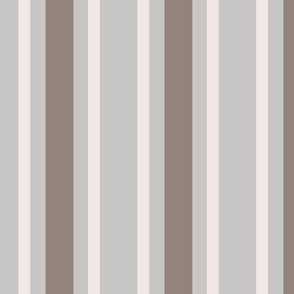REGENCY STRIPES in neutrals, brown, beige, on grey-sacndi japandi collection (L)