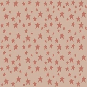 Primitive Stars Mauve Pink on Cream Tan SMALL