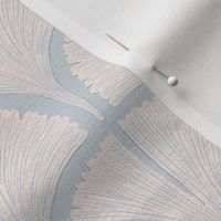 Ginkgo Leaf Scallop Fan Art Deco Geo - Sky Blue