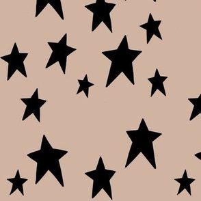 Primitive Stars Black on Cream Tan LARGE